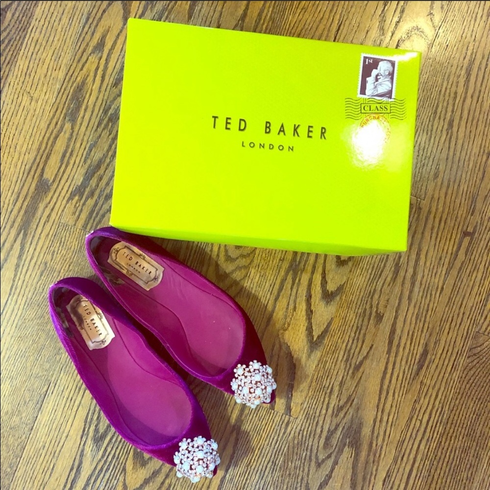 Ted Baker velvet flats, 39.5 (European sizing)